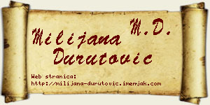 Milijana Durutović vizit kartica